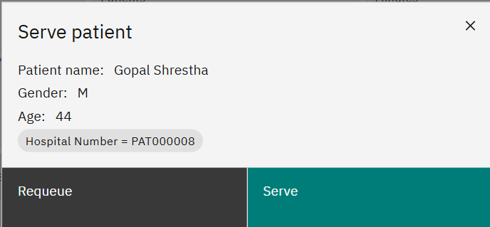 Selecting a patient to serve