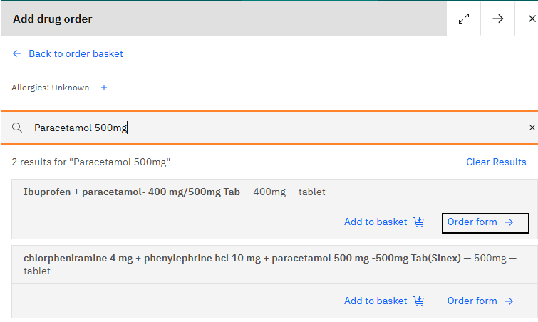Drug order