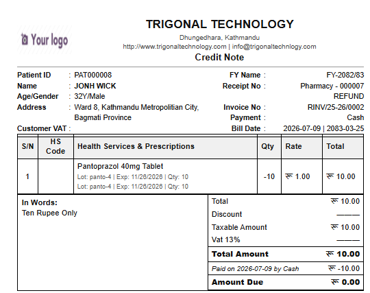 Completed refund