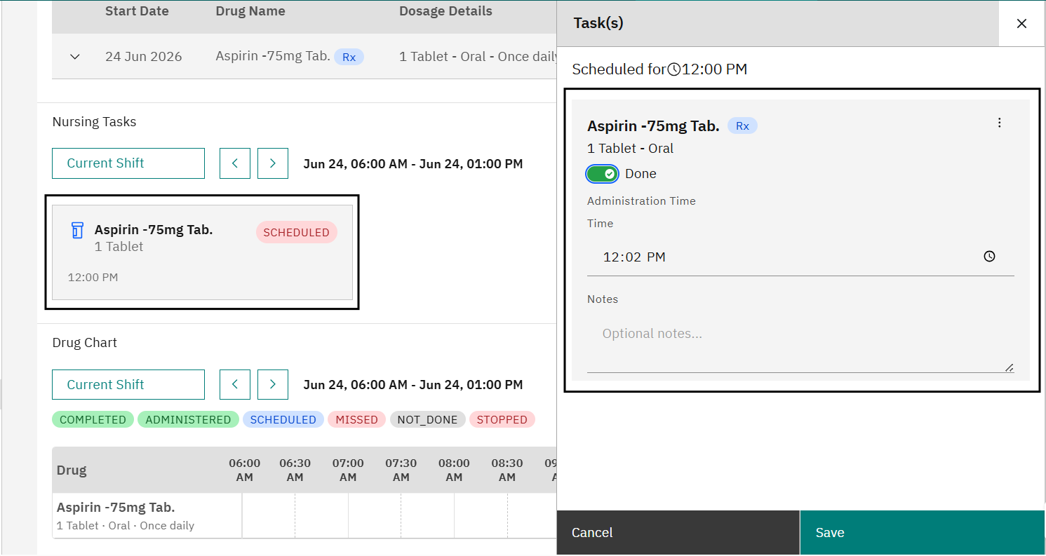 Updating task status