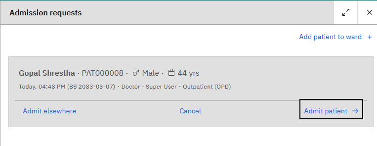 Reviewing an admission request