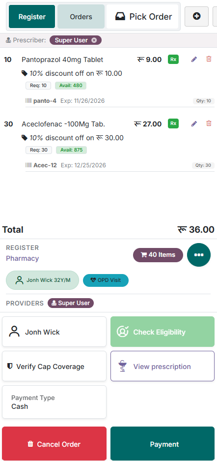 Proceeding with payment