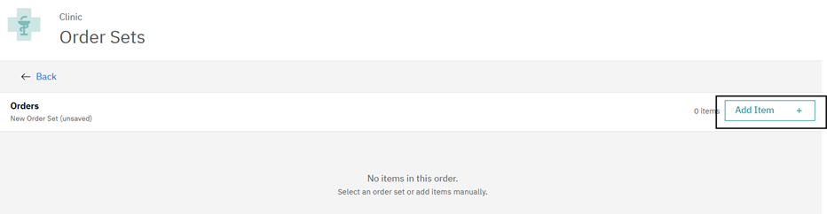 Add Item on a new order set